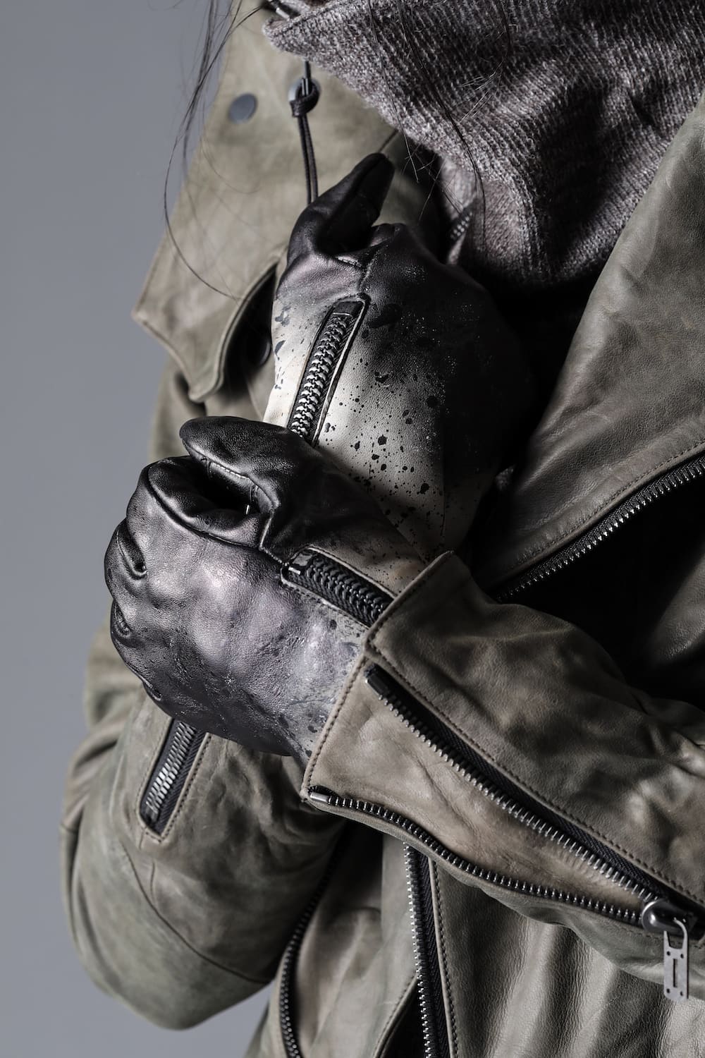 Gradient Dye Leather Gloves