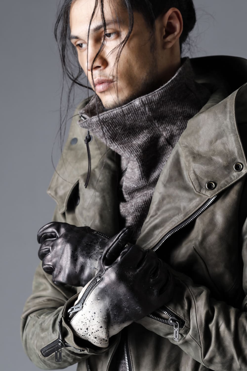 Gradient Dye Leather Gloves