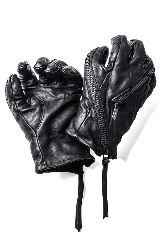 Horse Leather Twist W-Zip Gloves