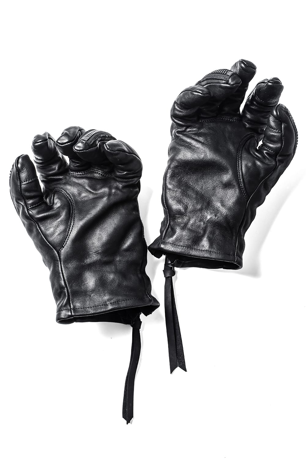 Horse Leather Twist W-Zip Gloves