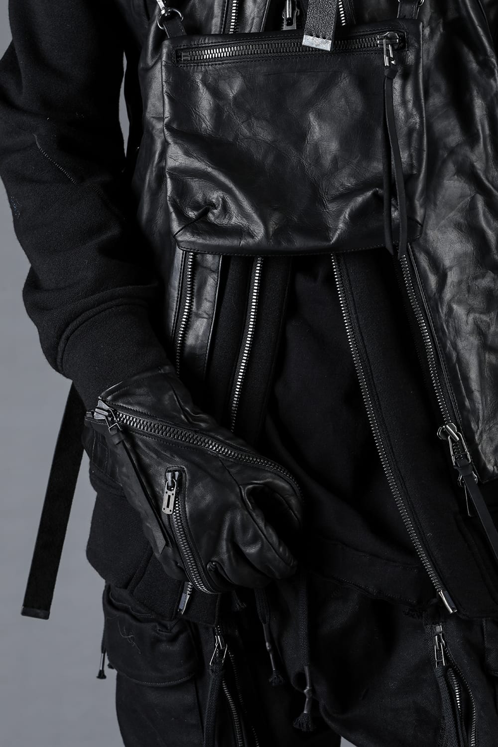 Horse Leather Twist W-Zip Gloves