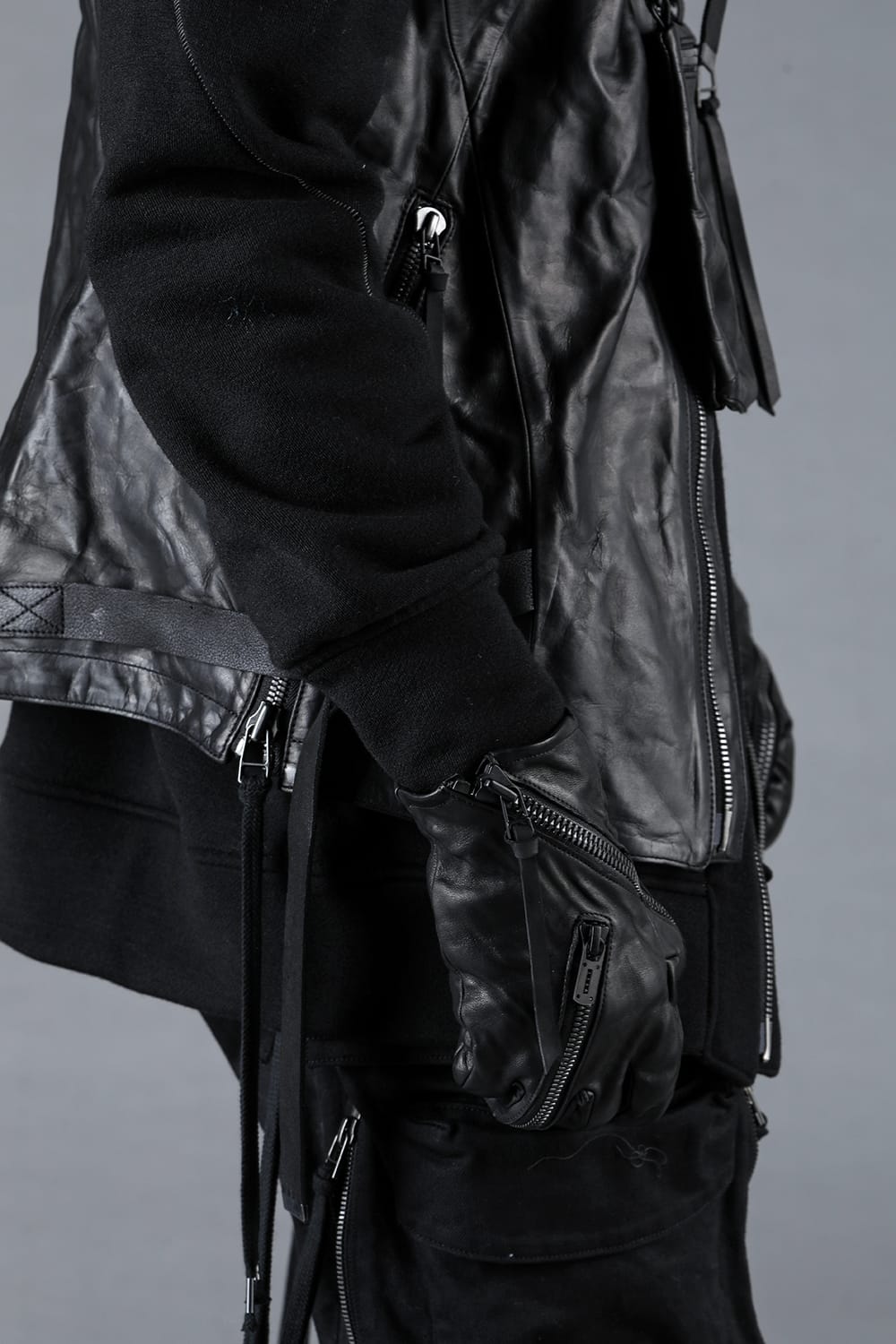 Horse Leather Twist W-Zip Gloves