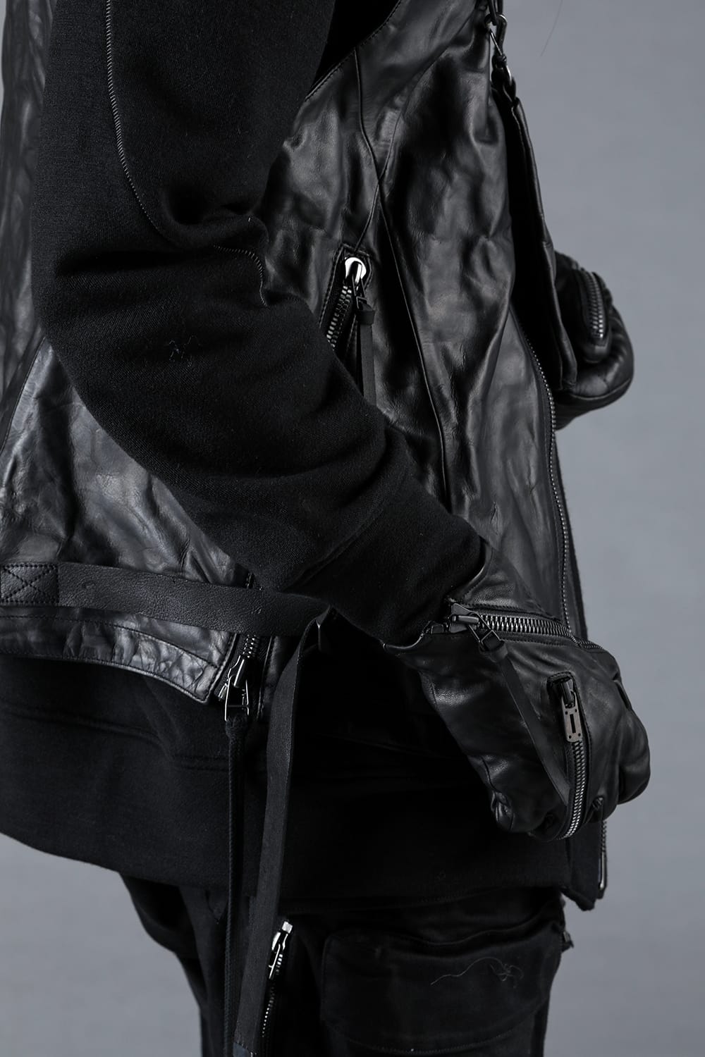 Horse Leather Twist W-Zip Gloves