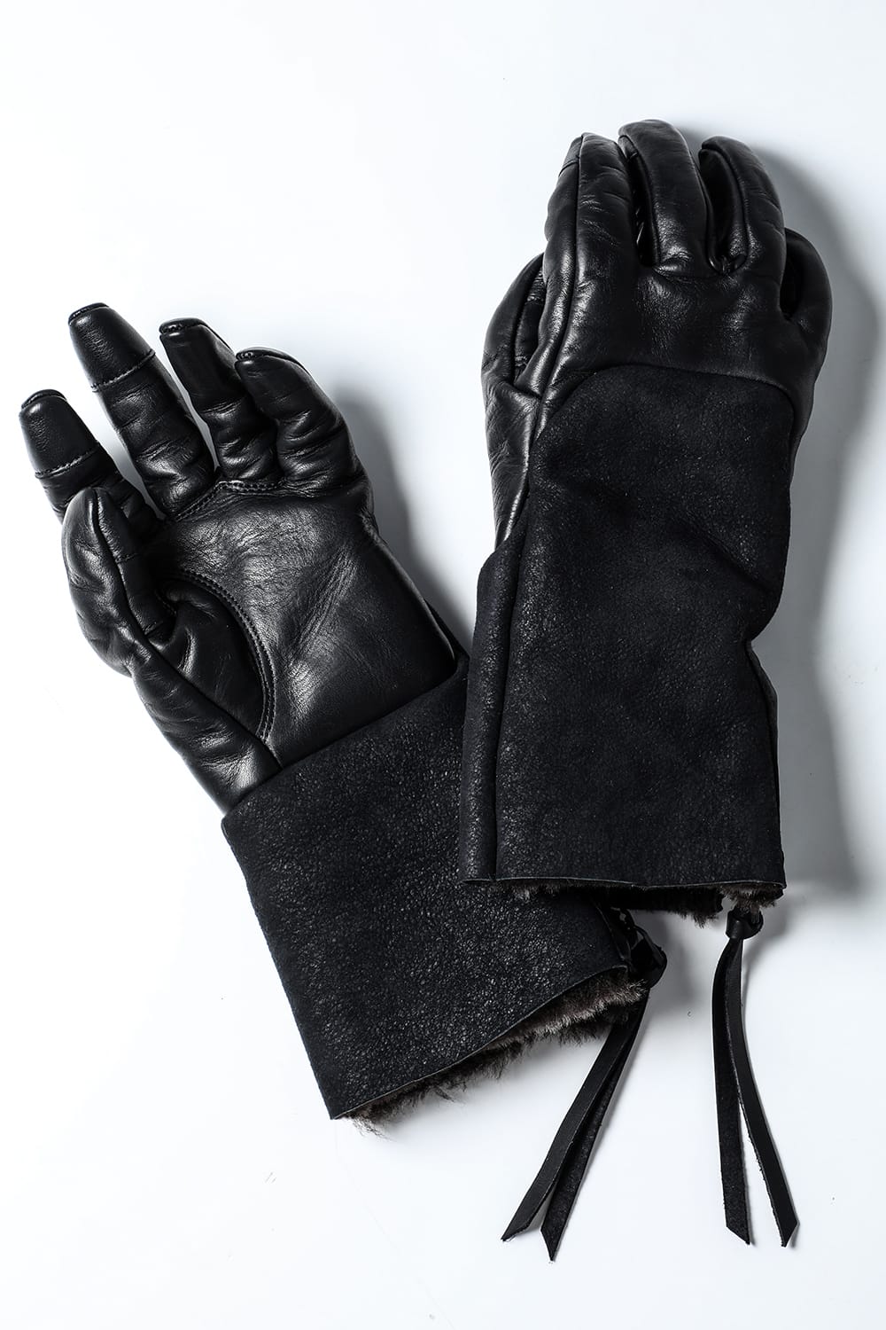 フレンチベイビーラムムートン×ホースレザーコンビネーショングローブ