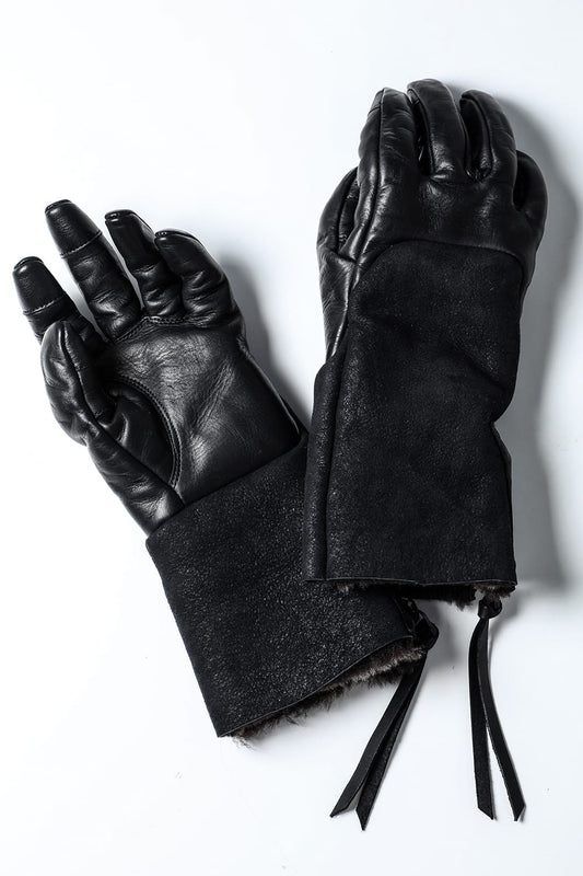 フレンチベイビーラムムートン×ホースレザーコンビネーショングローブ