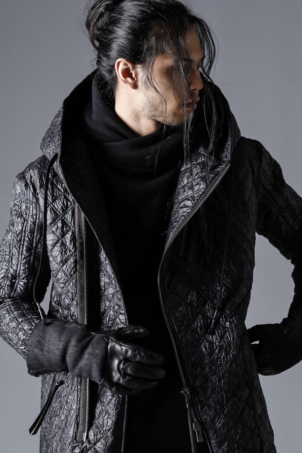 フレンチベイビーラムムートン×ホースレザーコンビネーショングローブ