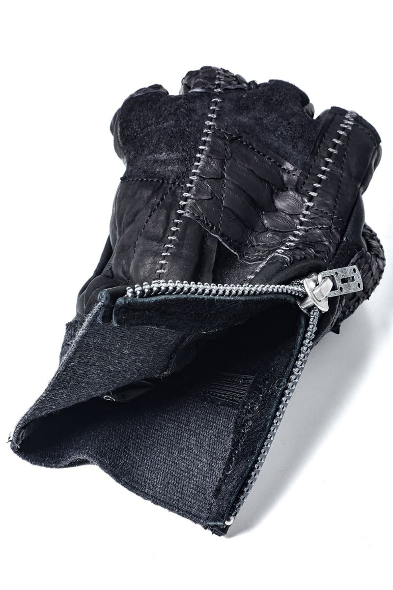 パッチワークマルチレザーオーバーロックグローブ