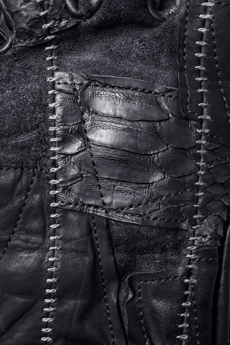 パッチワークマルチレザーオーバーロックグローブ