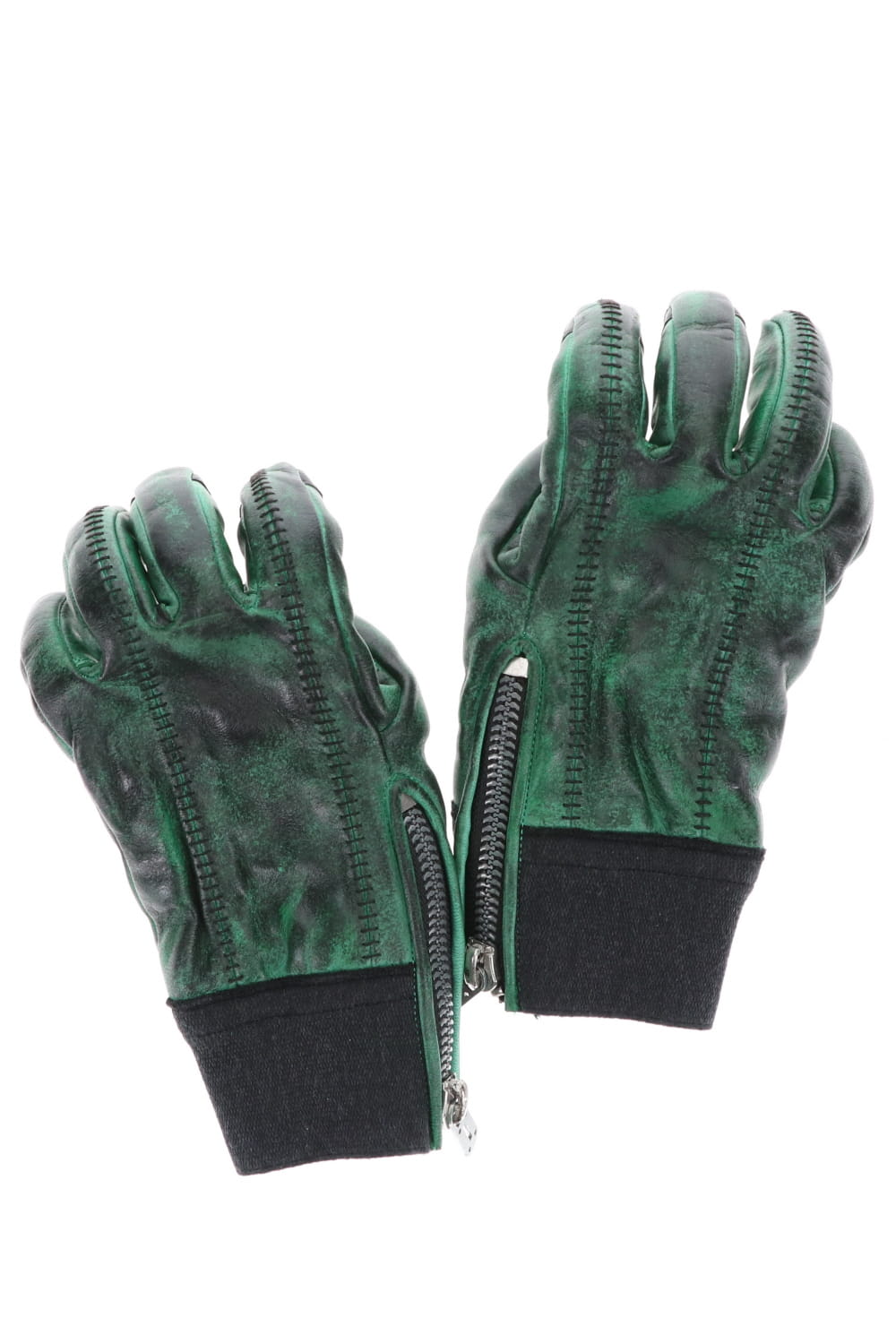Dusty leaf Horse leather Over lock gloves Green