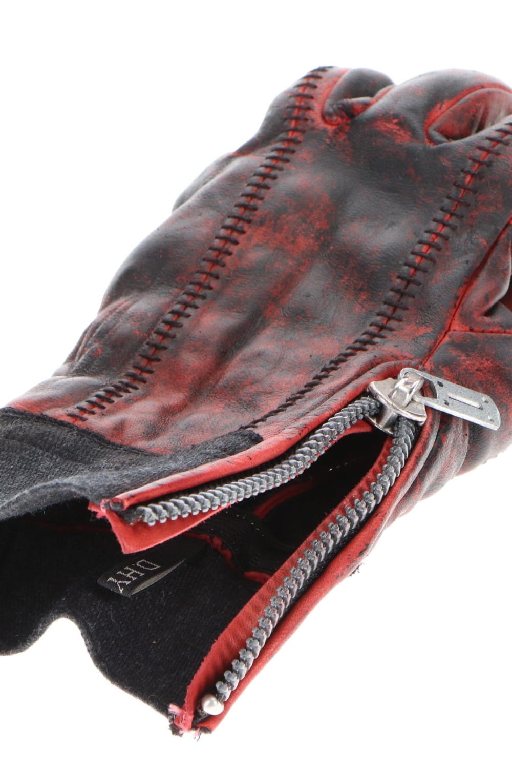 Dusty leaf Horse leather Over lock gloves Red