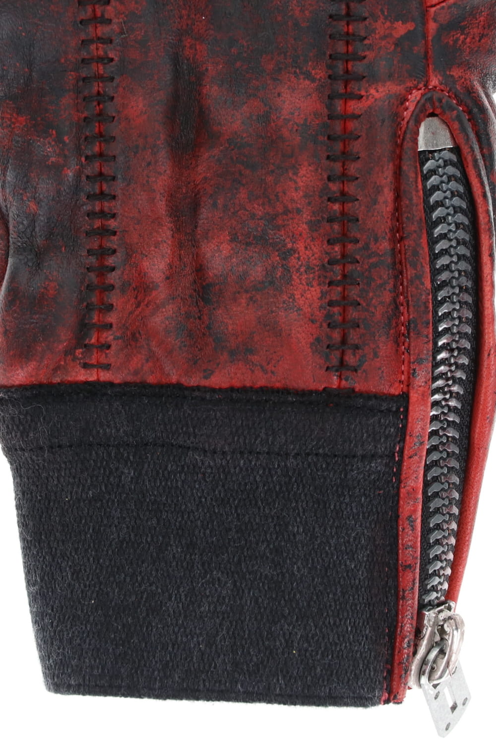 Dusty leaf Horse leather Over lock gloves Red
