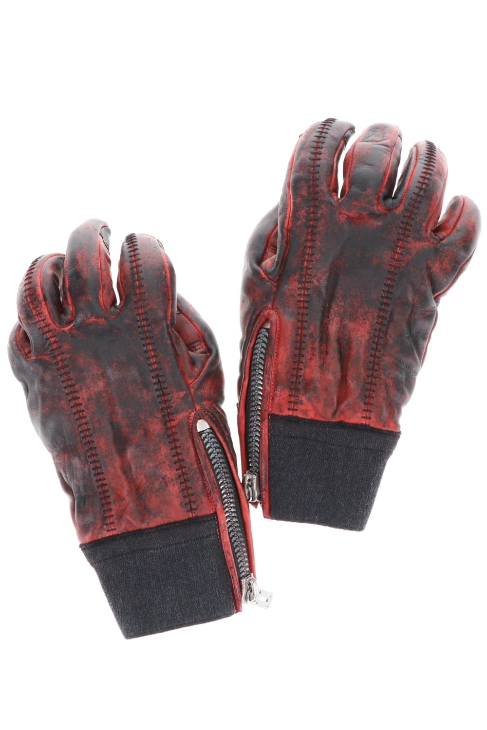 Dusty leaf Horse leather Over lock gloves Red
