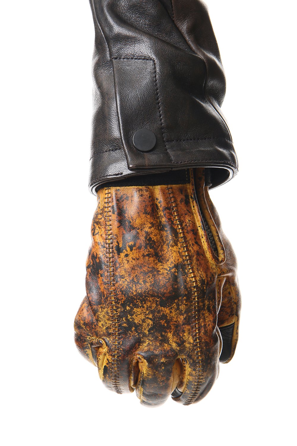 Dusty leaf Horse leather Over lock gloves Yellow