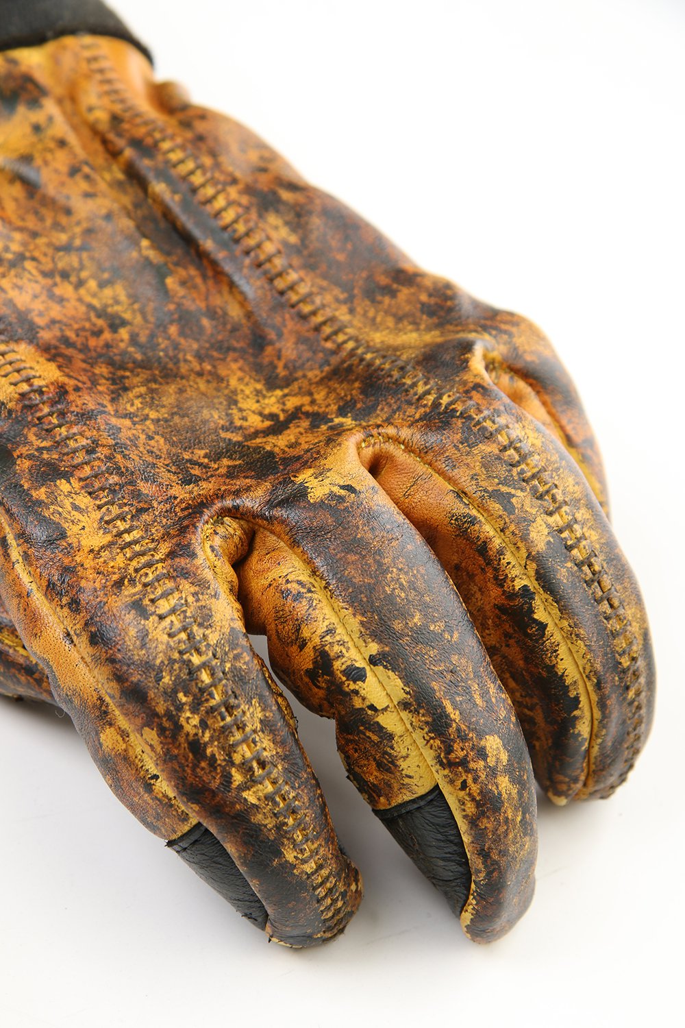 Dusty leaf Horse leather Over lock gloves Yellow