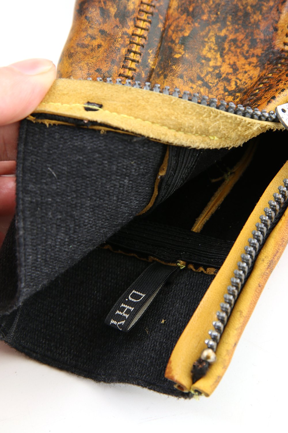 Dusty leaf Horse leather Over lock gloves Yellow