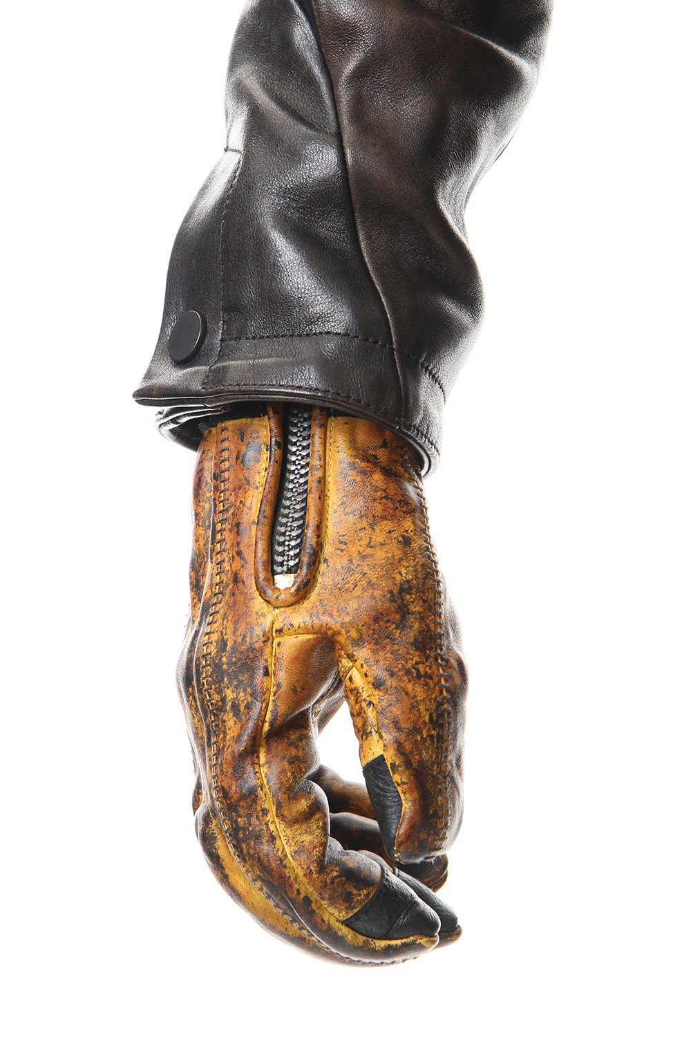Dusty leaf Horse leather Over lock gloves Yellow