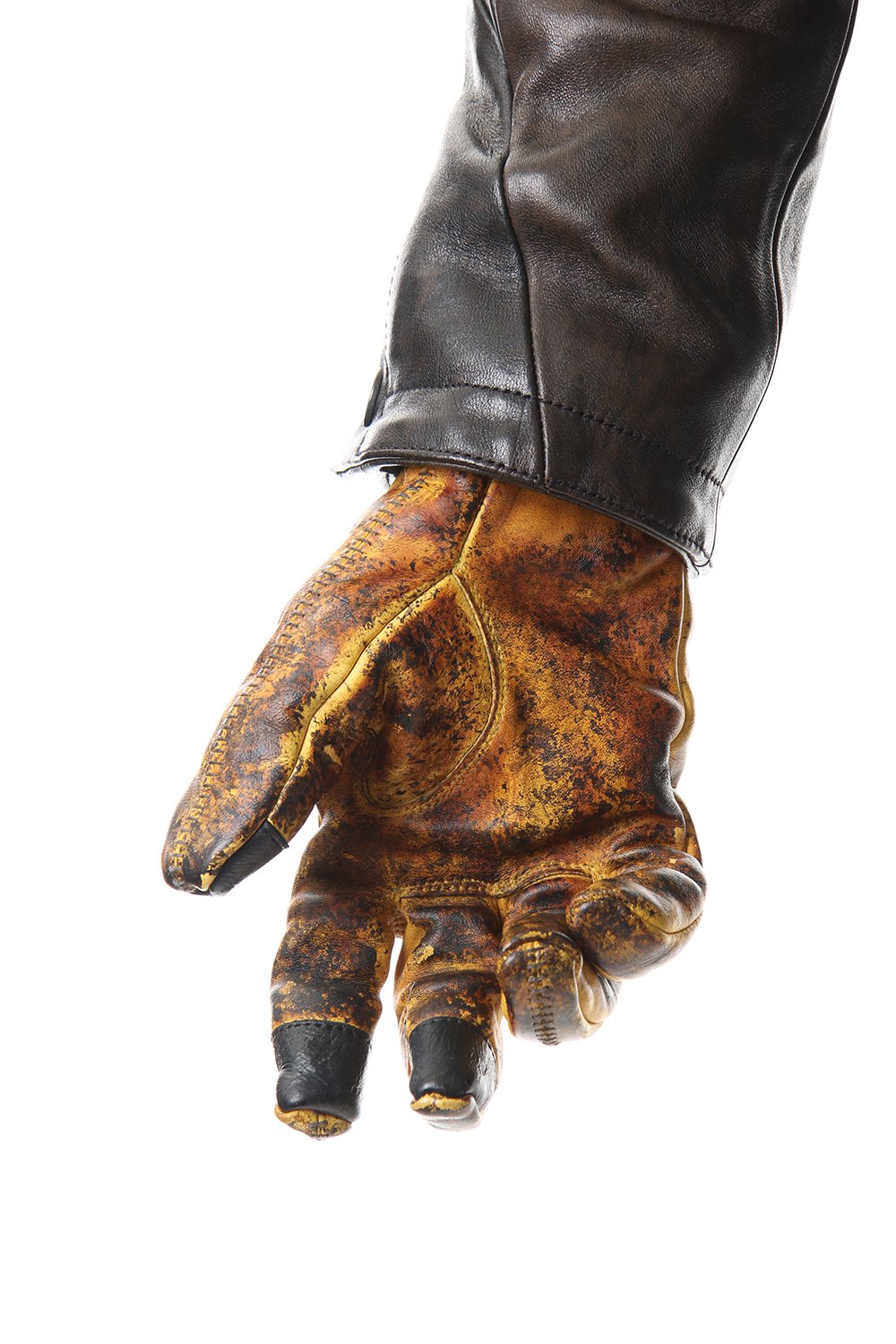 Dusty leaf Horse leather Over lock gloves Yellow