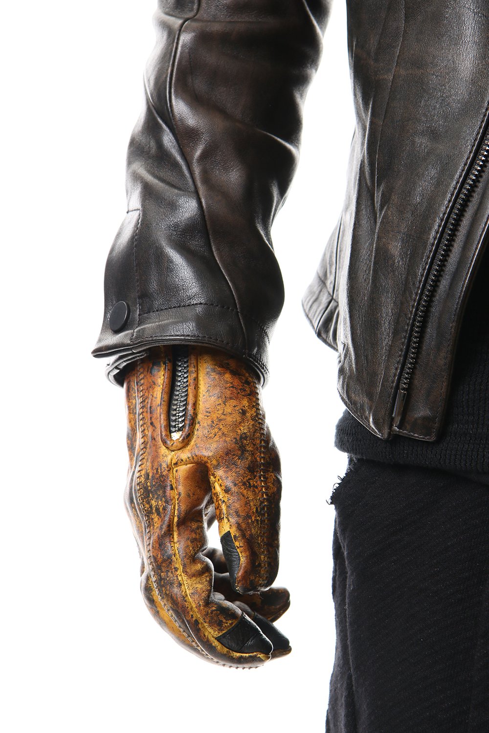 Dusty leaf Horse leather Over lock gloves Yellow