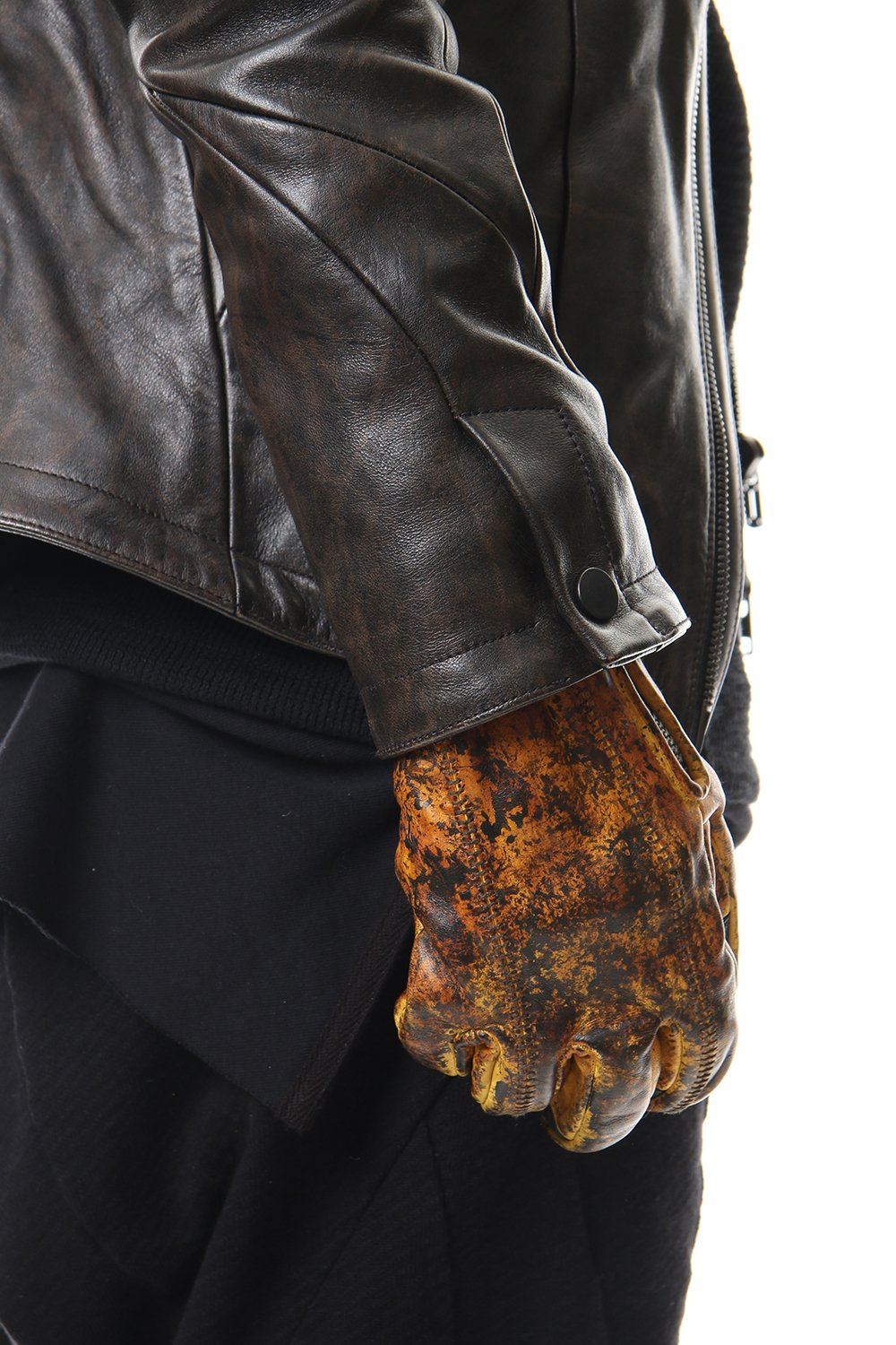 Dusty leaf Horse leather Over lock gloves Yellow