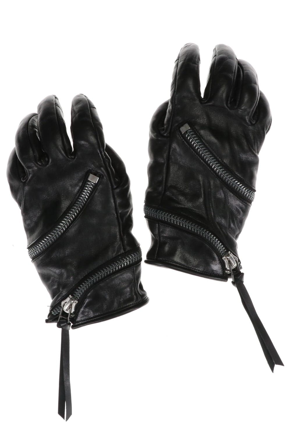 Horse Leather Spiral Zipper Gloves
