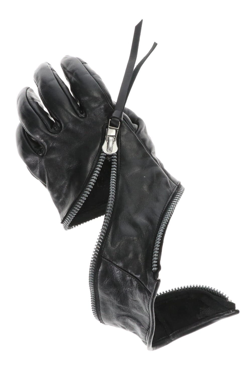 Horse Leather Spiral Zipper Gloves
