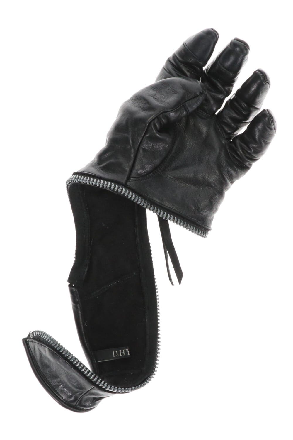 Horse Leather Spiral Zipper Gloves