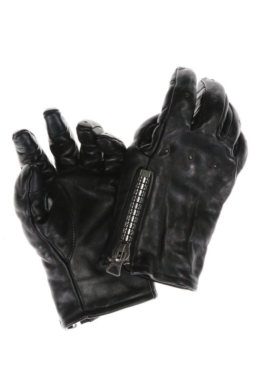 Horse Leather Nail Zip Gloves