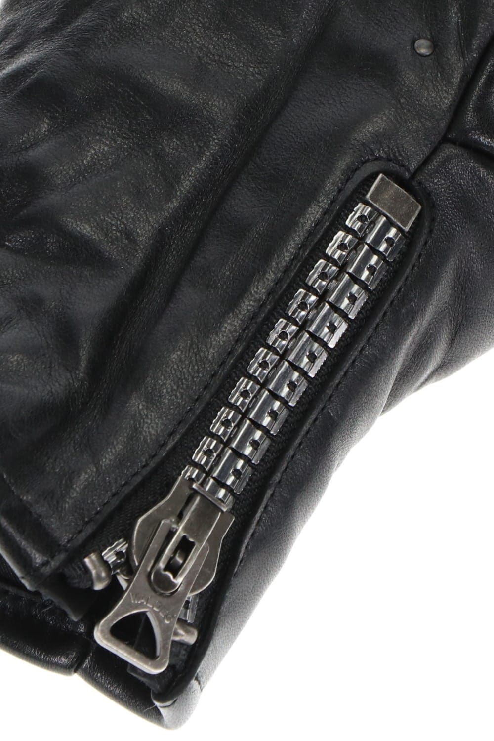 Horse Leather Nail Zip Gloves