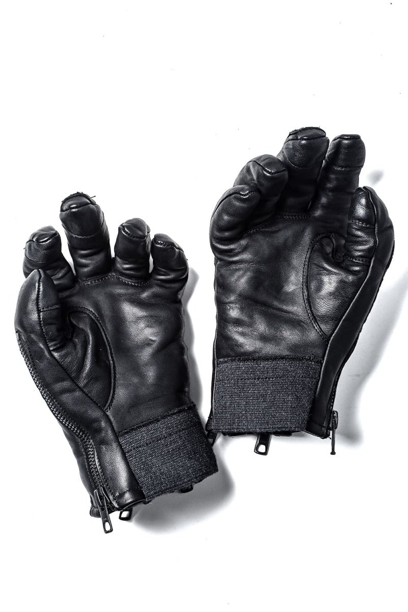 NUDE: mm x D. HYGEN Collaboration Horse Leather Multi-Zip Glove