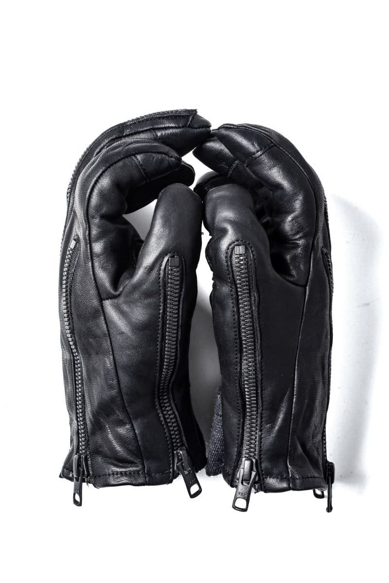 NUDE: mm x D. HYGEN Collaboration Horse Leather Multi-Zip Glove