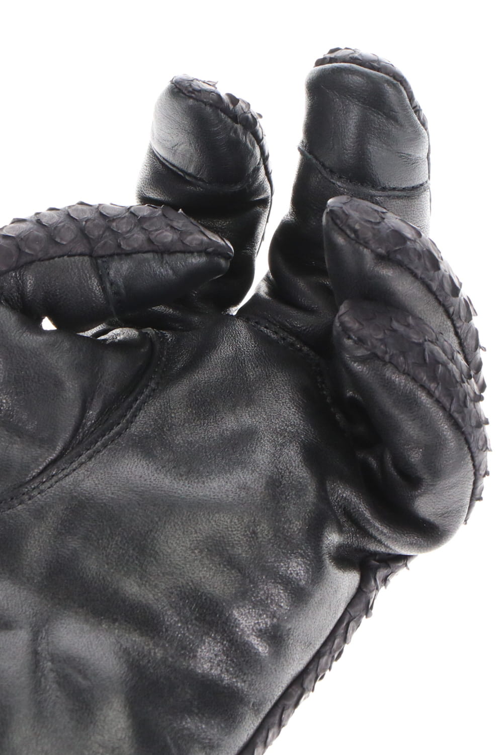 Python×Horse leather Zip gloves