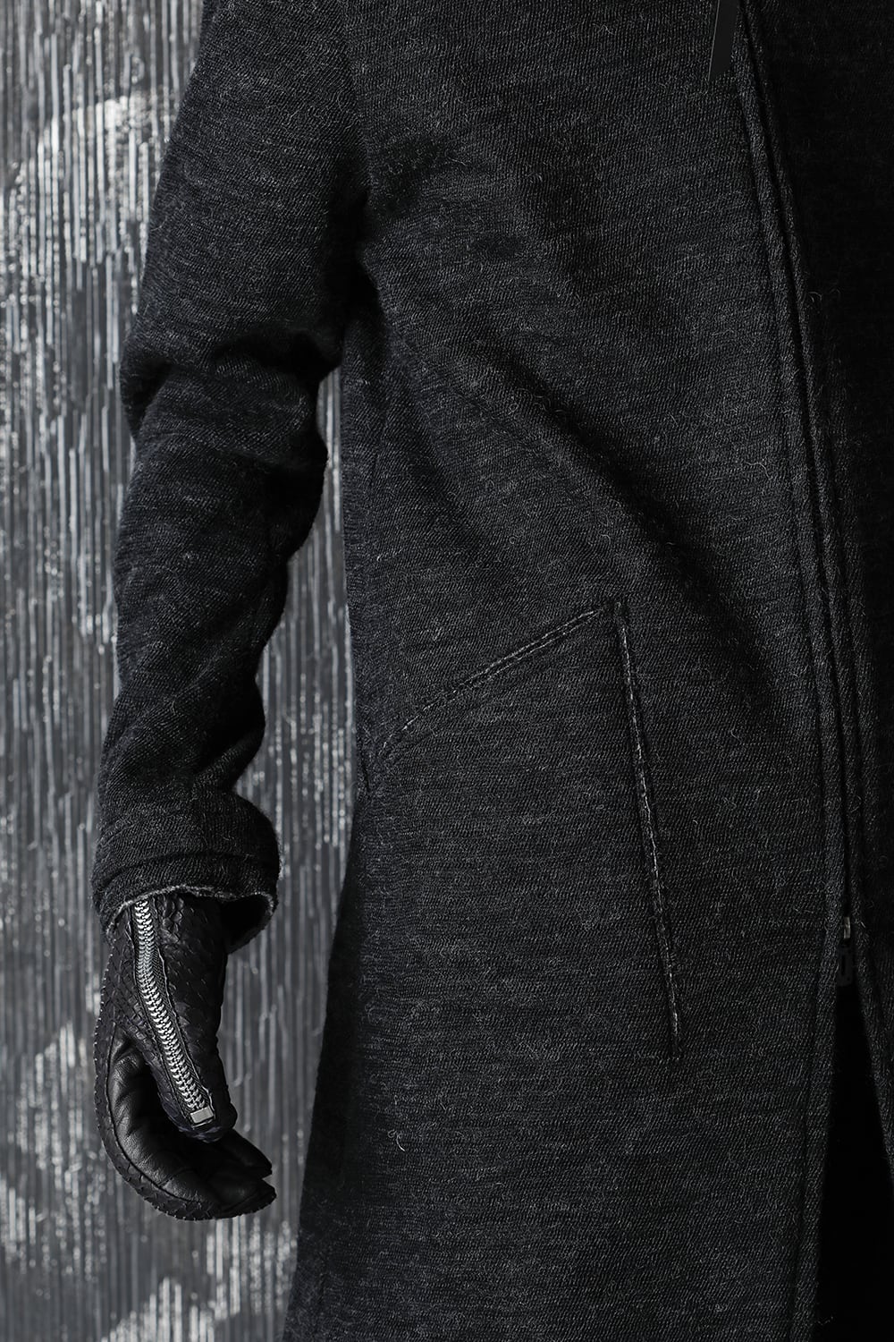 Python×Horse Leather Zip Glove