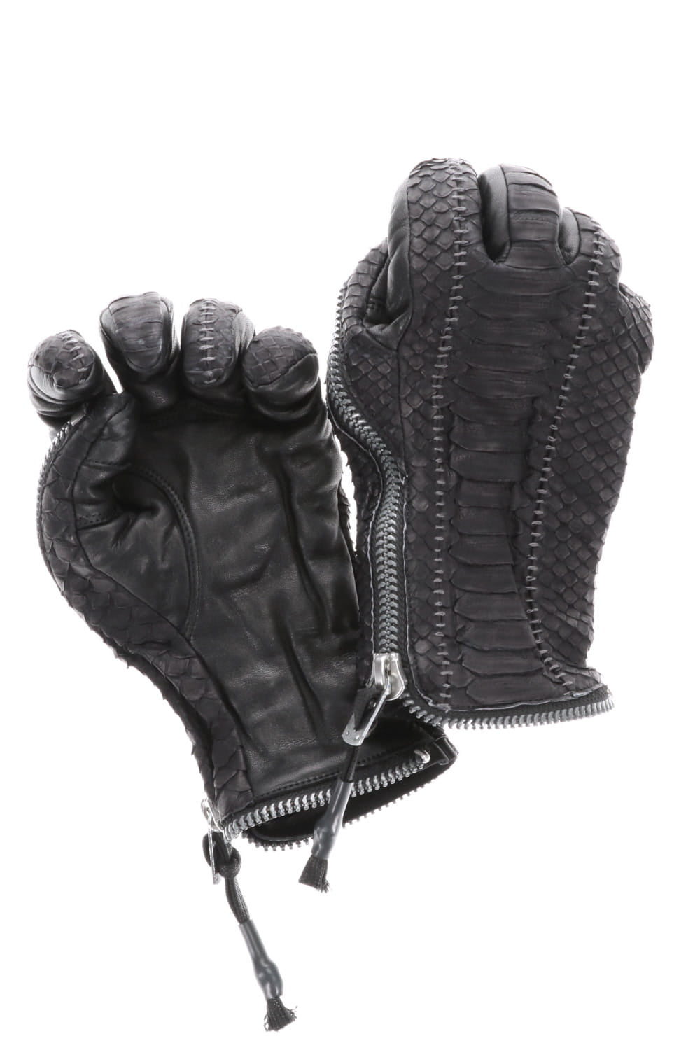 Python×Horse Leather Zip Glove