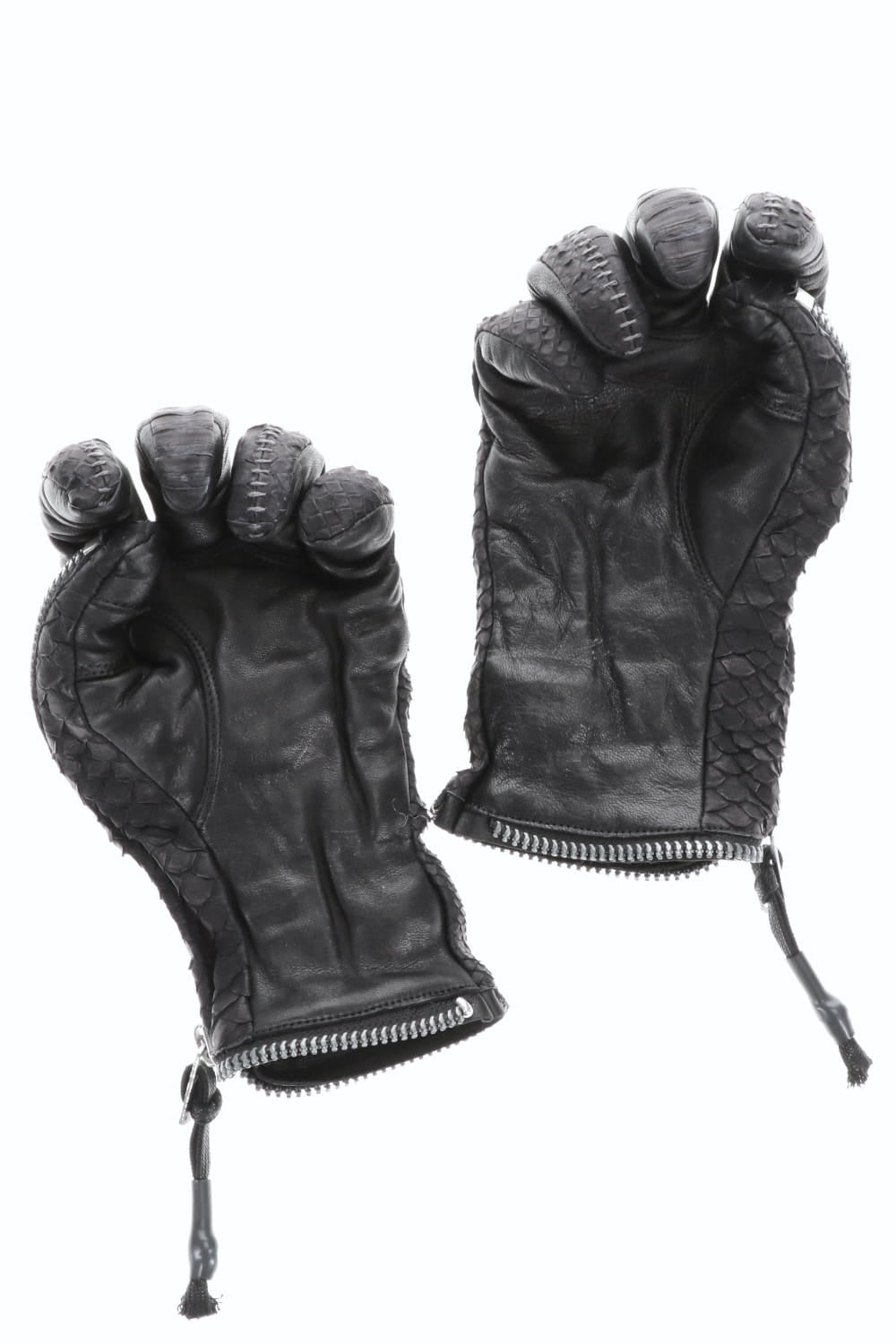 Python×Horse Leather Zip Glove