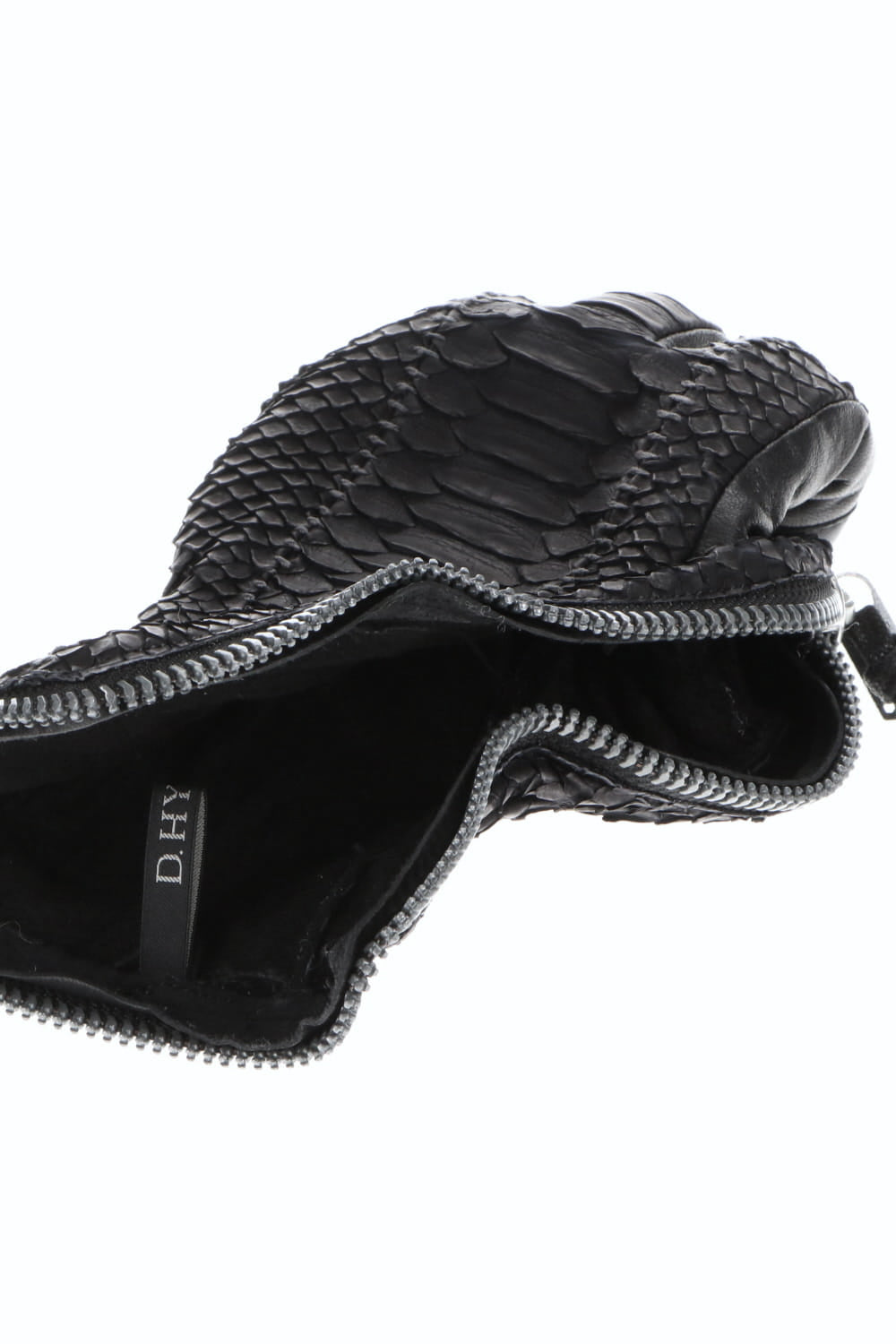 Python×Horse Leather Zip Glove