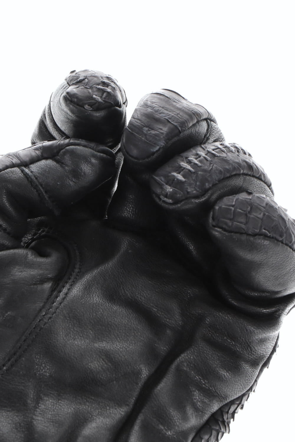Python×Horse Leather Zip Glove