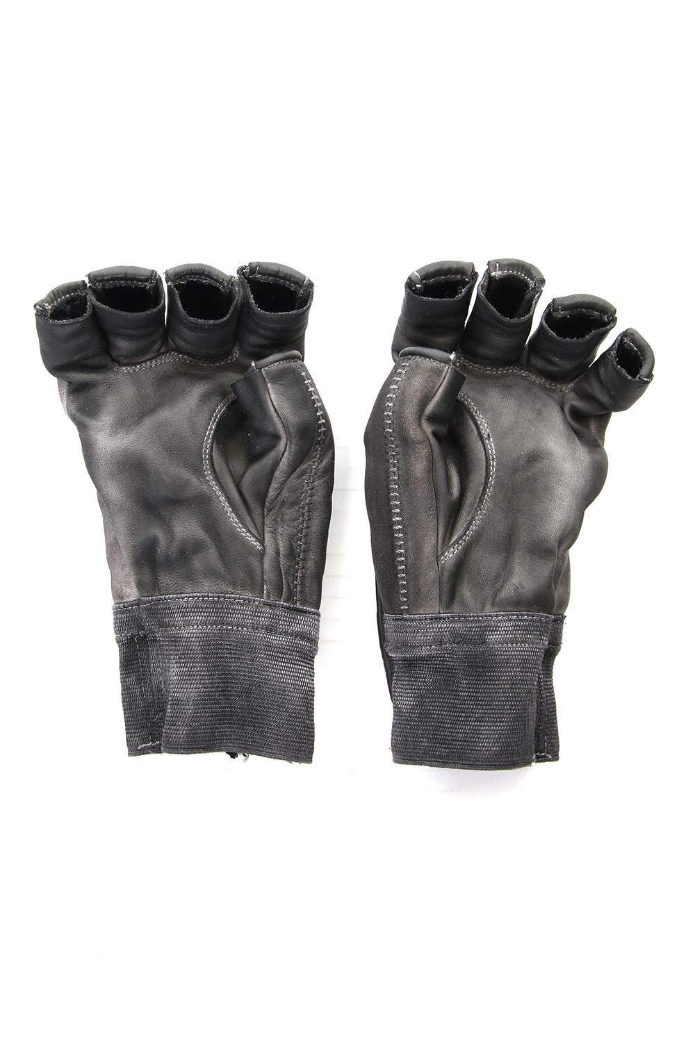 Horse leather cold dyed finger-less glove Gray - ST109-0019S
