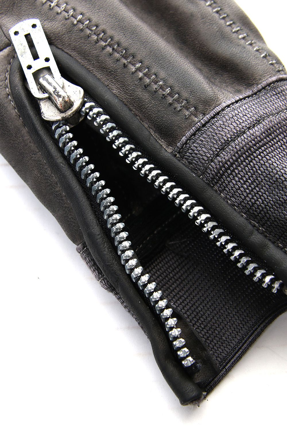 Horse leather cold dyed finger-less glove Gray - ST109-0019S