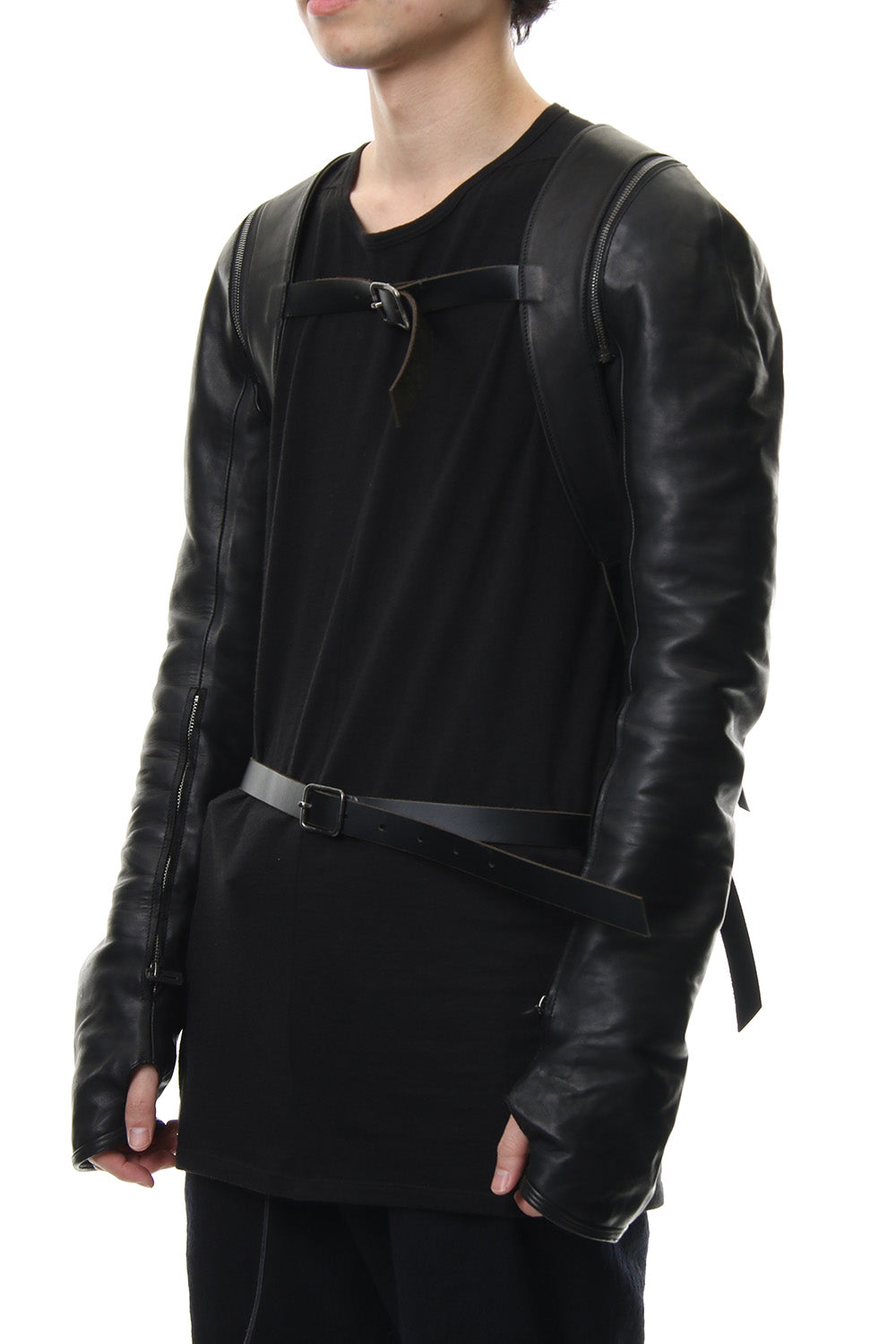 Horse Leather Sleeve Attached Back Pack - ST109-0019A