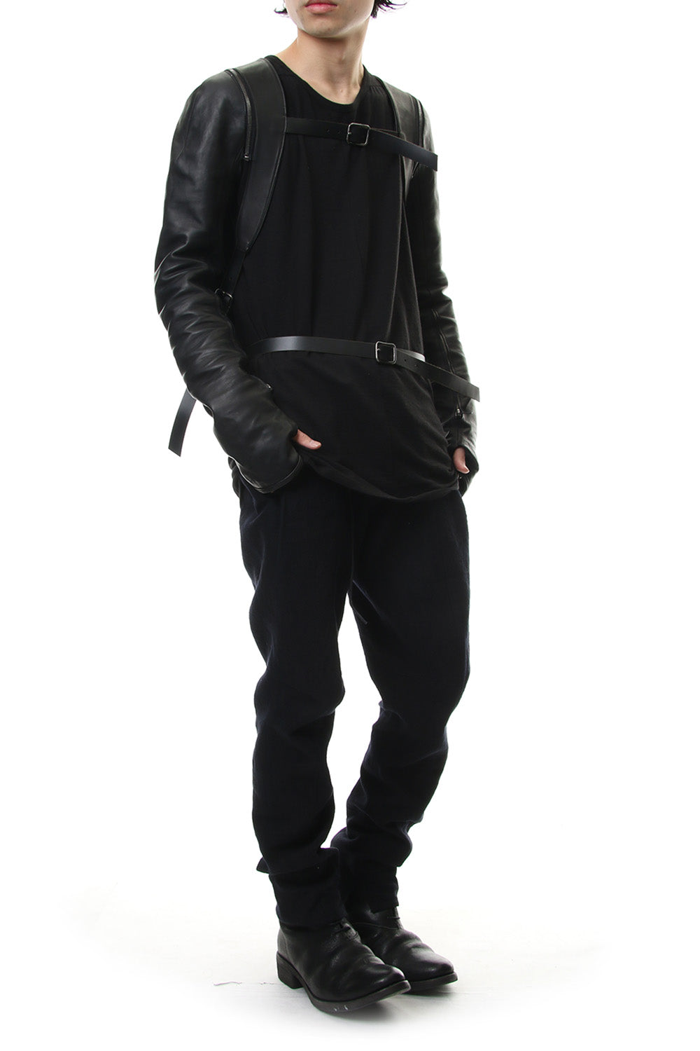 Horse Leather Sleeve Attached Back Pack - ST109-0019A