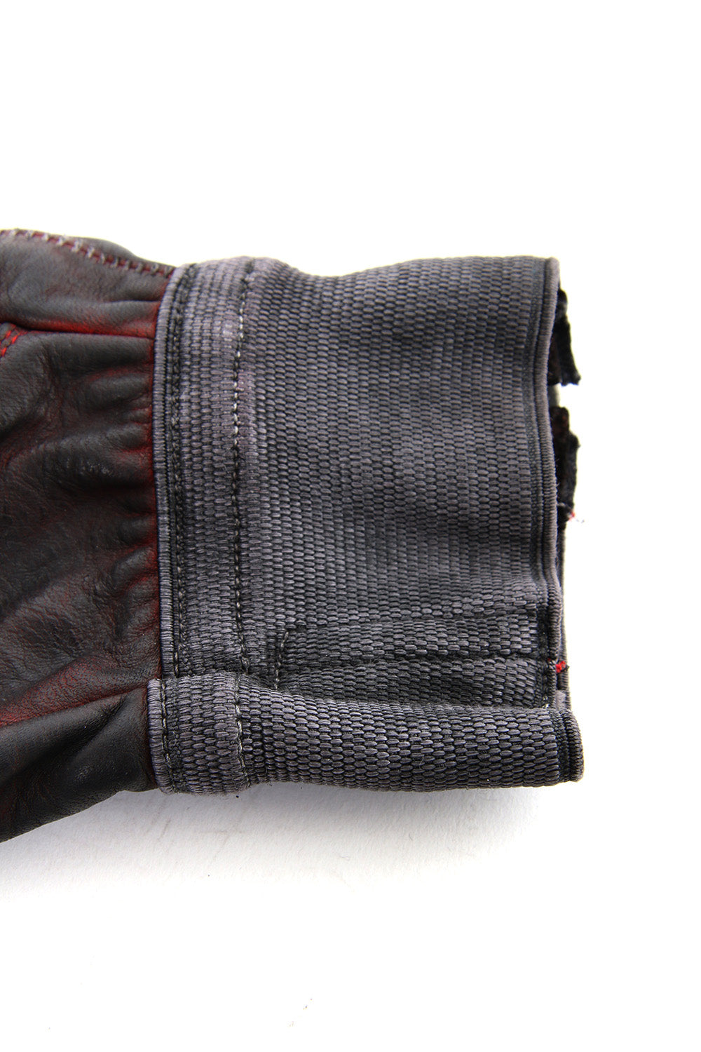 Horse leather cold dyed finger-less glove Red - ST109-0019S