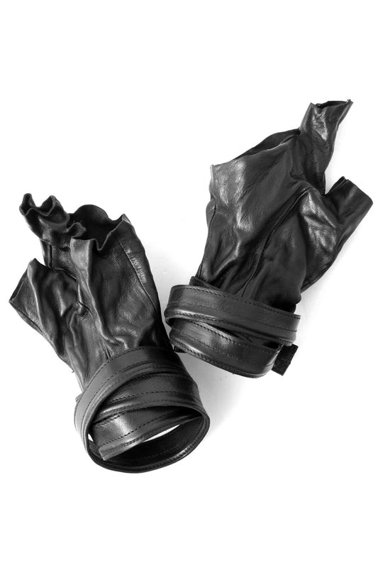 Horse Leather Strap Fingerless Gloves