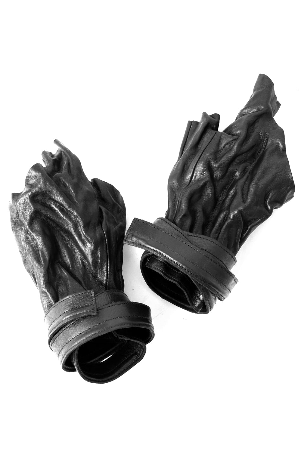 Horse Leather Strap Fingerless Gloves