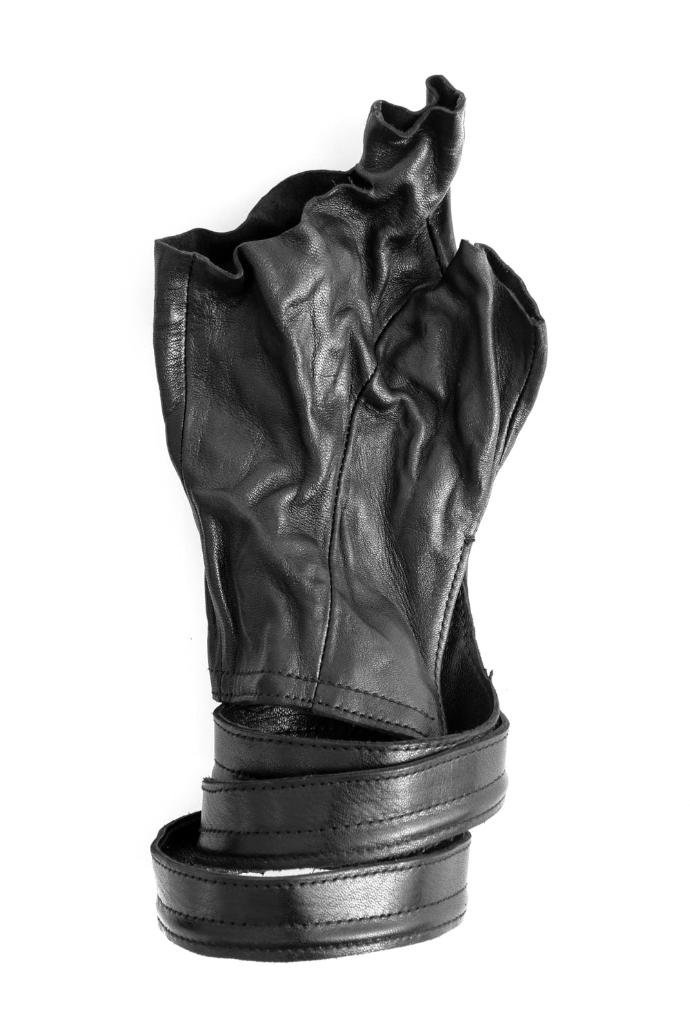 Horse Leather Strap Fingerless Gloves