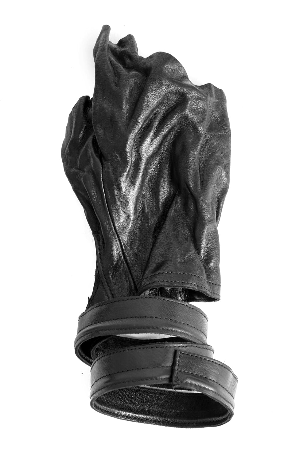 Horse Leather Strap Fingerless Gloves