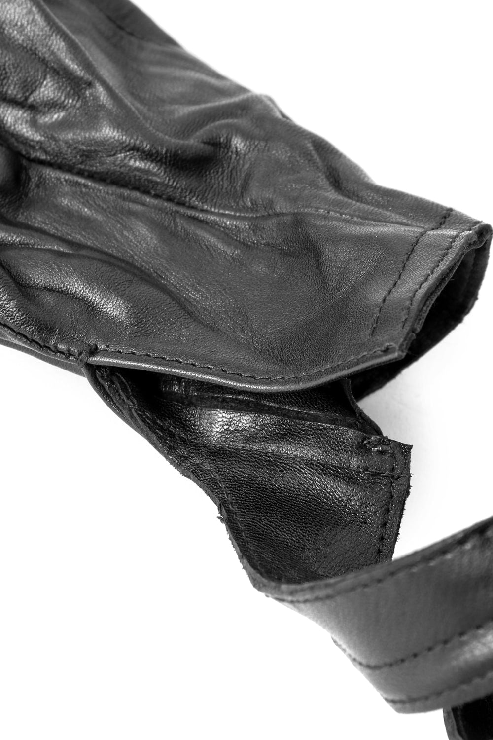 Horse Leather Strap Fingerless Gloves