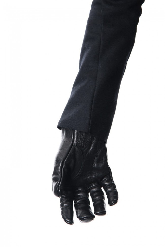 Horse Leather Zip Glove Black