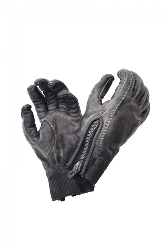 Horse leather cold dye over lock glove