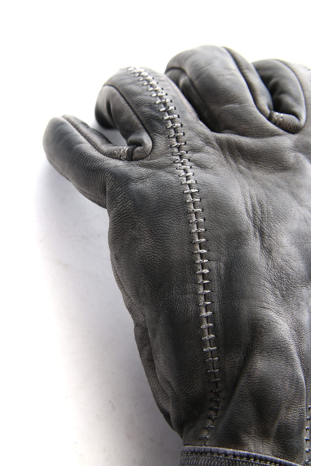 Horse leather cold dye over lock glove