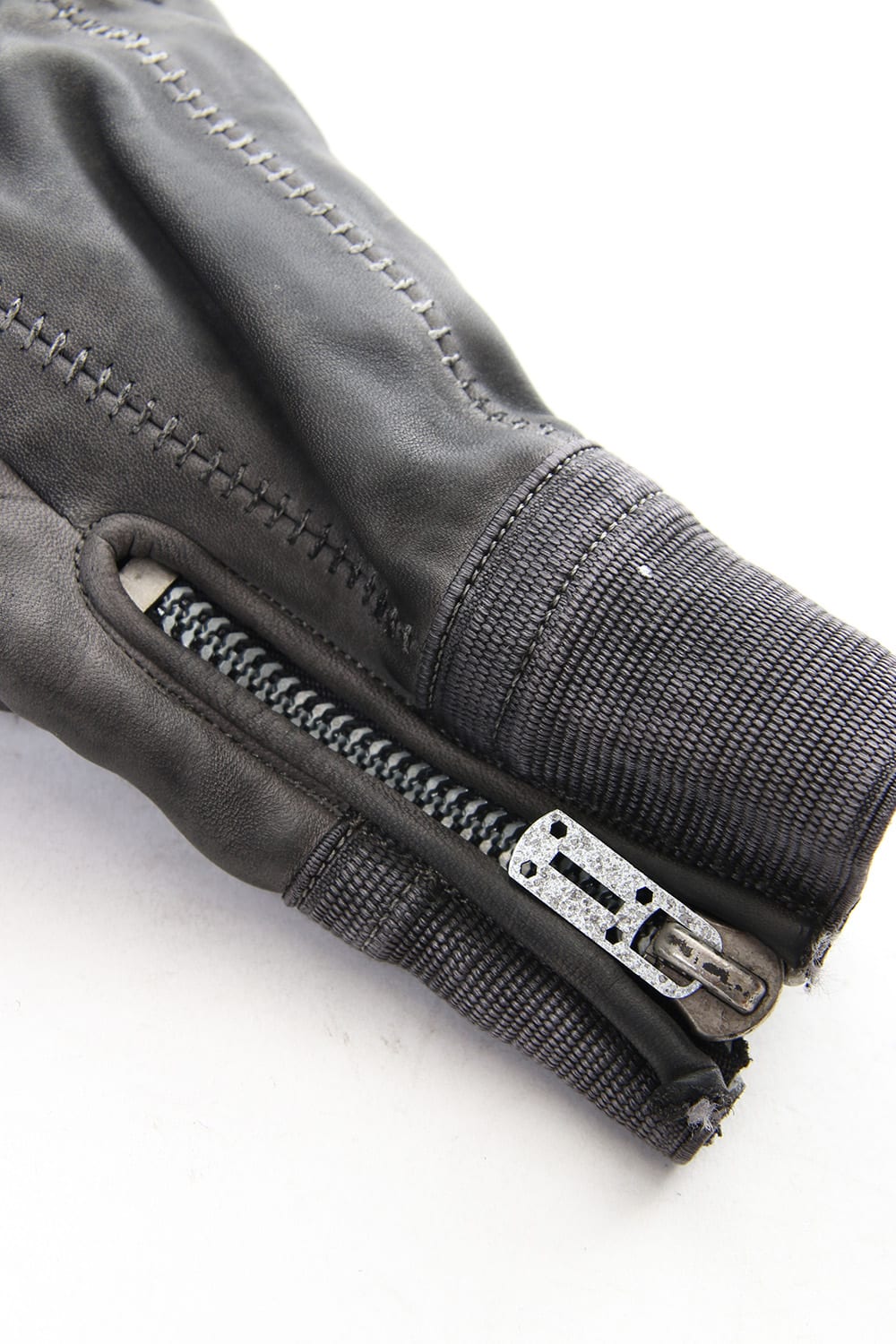 Horse leather cold dye over lock glove